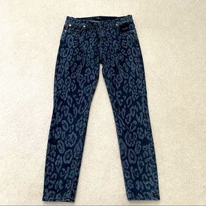 7 For All Mankind Size 30 Leopard / Animal Printed Skinny Ankle Women’s Jeans
